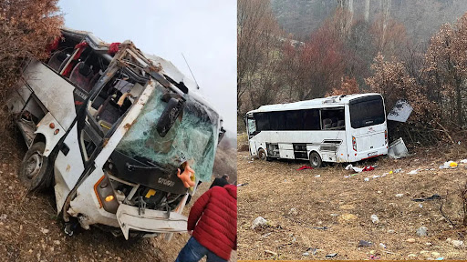 Kütahya’da Maden İşçilerini Taşıyan Servis Devrildi: 3 Yaralı