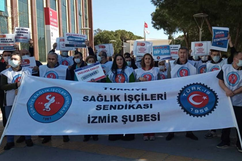 Dokuz Eylül Üniversitesi Hastanesi’nde Sağlık İşçileri Haklarını Arıyor